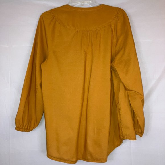 Old Navy Womens Ochre Yellow Bib Collar Blouse / Top Size M - Picture 9 of 15